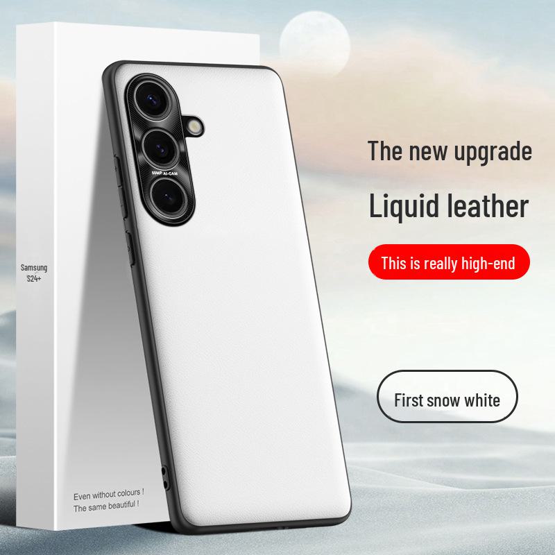 Protective Liquid Leather Case for Samsung S24+ with Anti-fall and Anti-fouling Features. Available for One-piece Shipment.