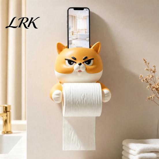 Free Paper Towel Holder Holder, with Top Phone Cartoon Bathroom Accessory Design, Waterproof Moisture-Proof Wall Mounted