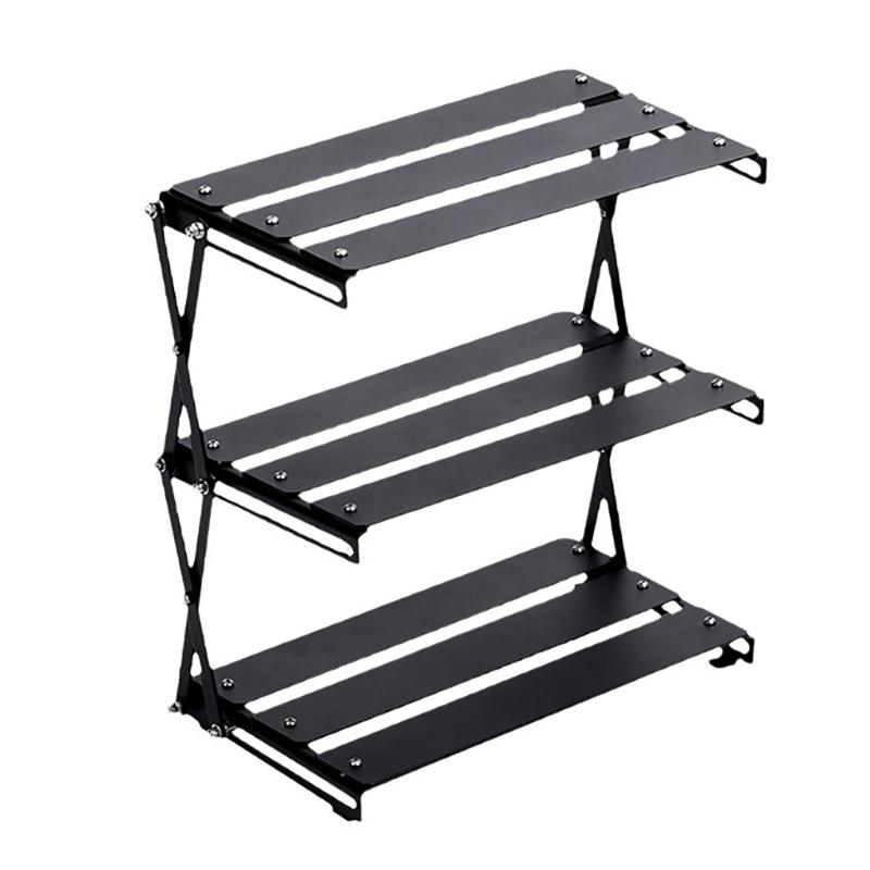 Desktop Storage Rack Camping Storage Rack Storage Display Rack Folding Metal Aluminum Alloy Storage Rack Folding Shelf