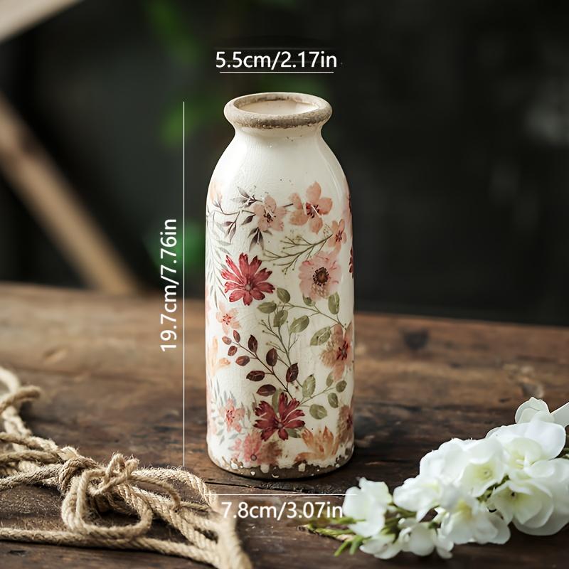 Retro Pastoral Ceramic Vase Home Furnished Ice Cracked Flower Pot Decorative Dry Flower Hydroponic Flower Arrangement Device