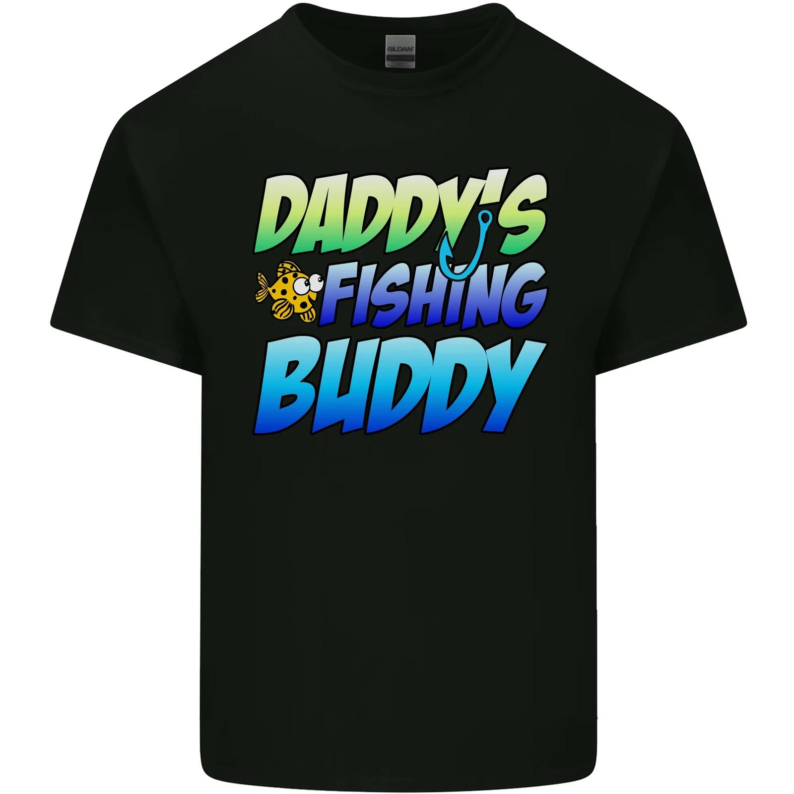 Daddys Fishing Buddy Funny Fisherman Kids T-Shirt Childrens S