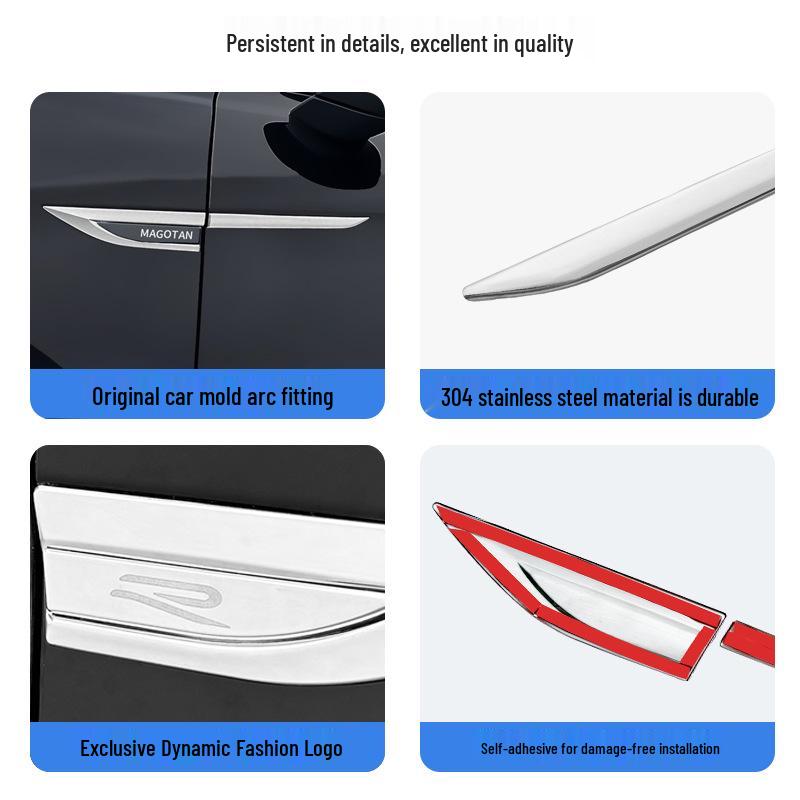 Magotan B9 Kotflügel Emblem 3D Edelstahl Dekorativer Aufkleber für Karosserie