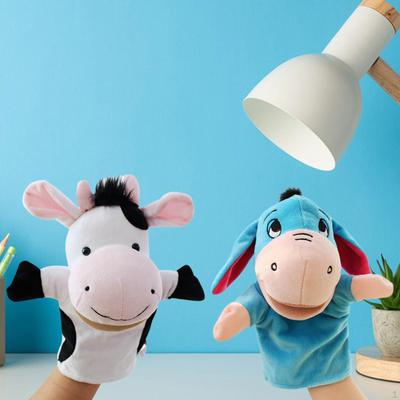 2 Pieces Kids Hand Puppet Pretend Play Soft Educational Puppets, Plush Toy for Birthday, Imaginative
