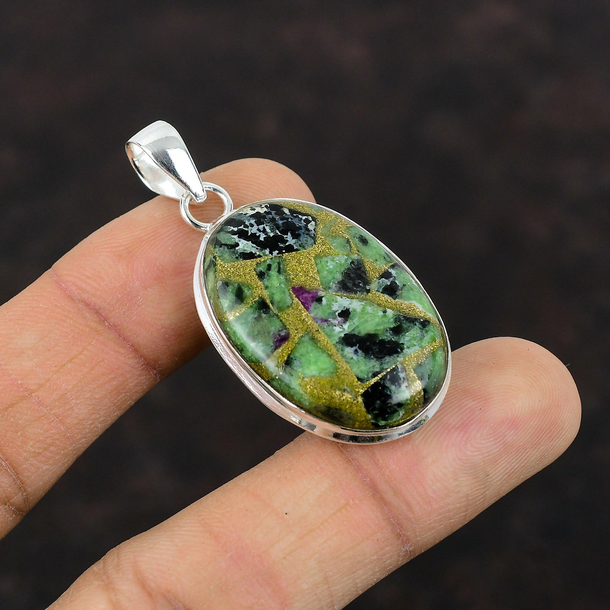 

Медный рубиновый кулон с цоизитом, ювелирные изделия из натуральных драгоценных камней, стерлинговое серебро 925 пробы, кулон ручной работы, элегантный кулон, подарок для нее, ювелирные изделия с рубином цоизитом