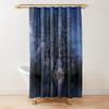 Mountain Shower Curtain Starry Night Shower Curtain Moon Shower Curtain,Lake Stars Nature Landscape Art Bathroom Curtains