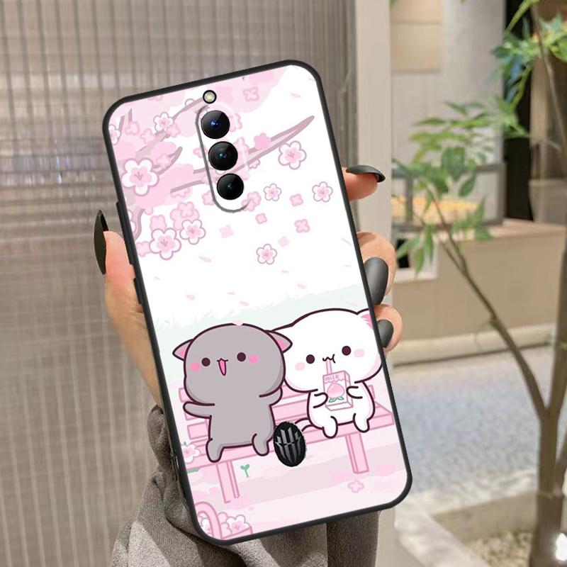 Cartoon Peach Mochi Cat Back Case For Nubia Red Magic 8 8S Pro Plus 6S 7S 6 7 Pro Red Magic 5G 5S 6R Phone Cover