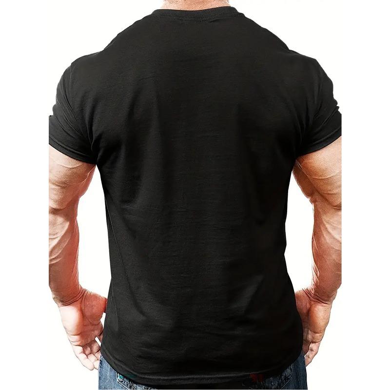 European Size Men'S Casual Crew Neck T-Shirt, New York Basketball Print, , Slight Stretch, Summer Sports Leisure Style, Fashionable Round Neck Top