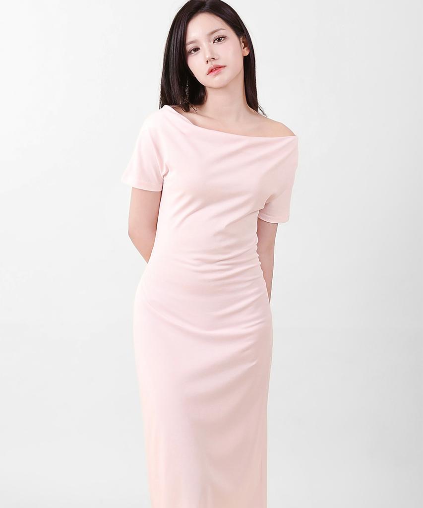 Kathrin Off-Shoulder Slit Long Dress Black