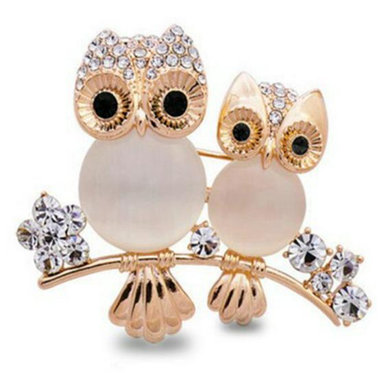Cute Cat s Eye Owl Brooch Fashionable Clothing Accessory In Stock