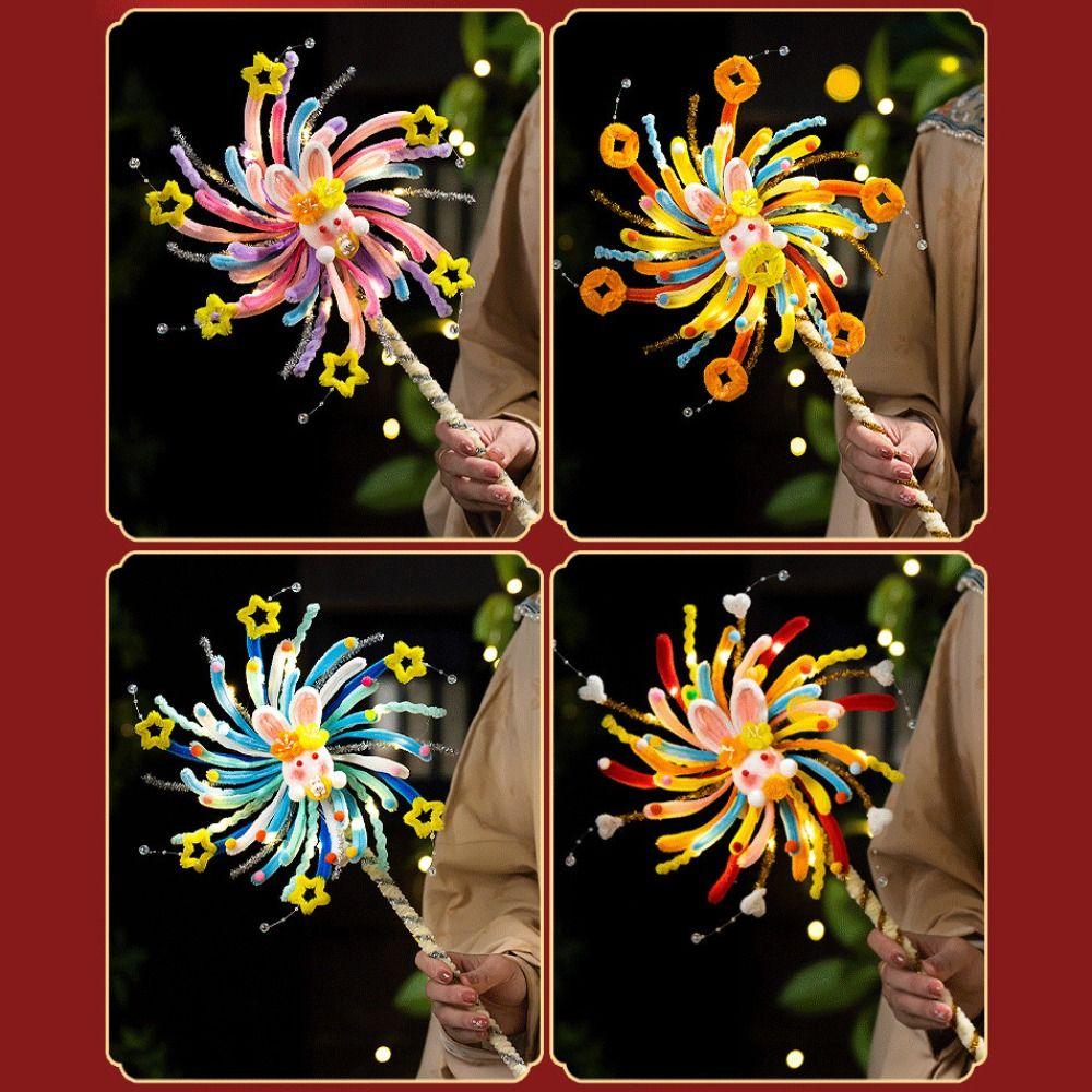 Handheld Glowing Rotating Lantern Twister Stick Spinning Fireworks Lamp  Photo Props