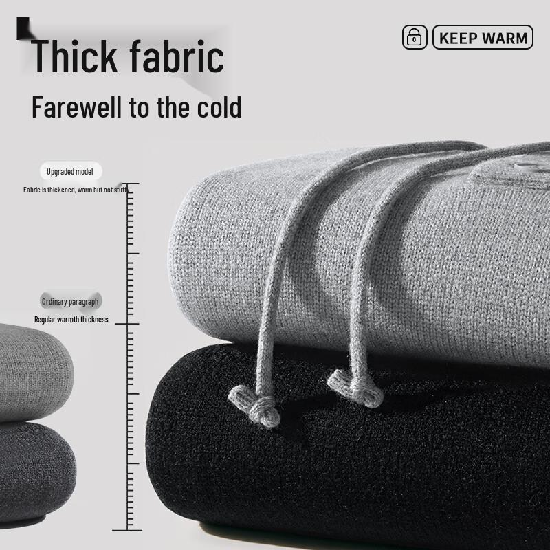 MINISO Unisex Henley Hooded Knit Sweater