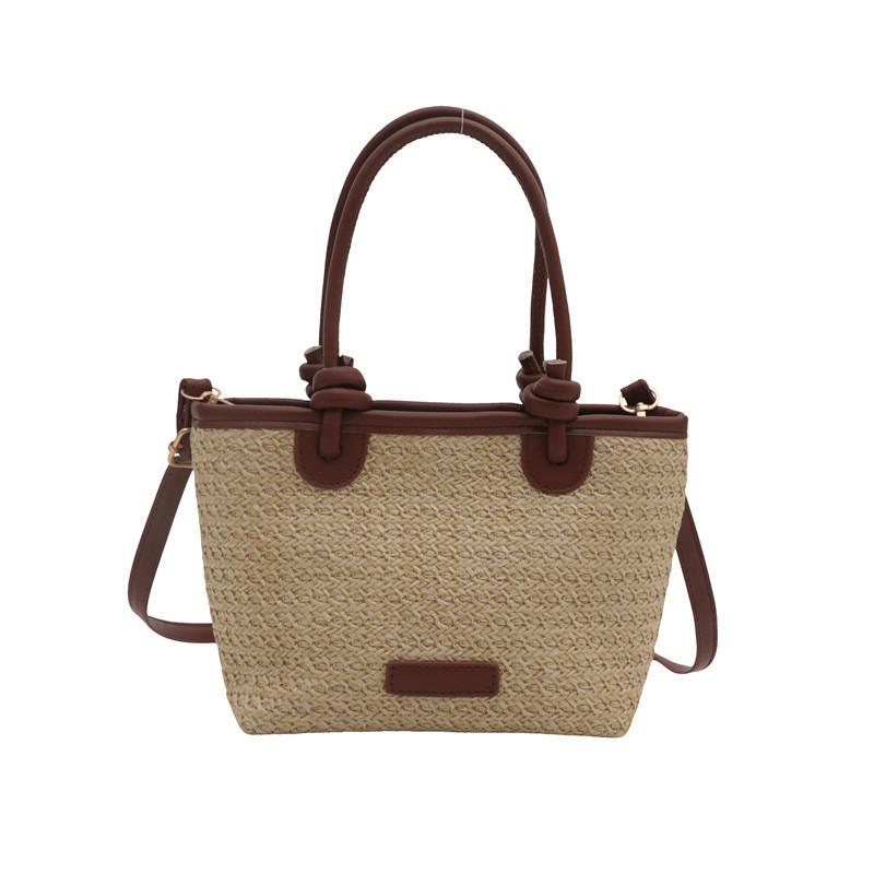 Chic Urban Casual Straw Tote Bag For Summer 2024 Stylish Woven Handbag