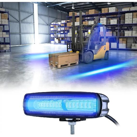 LED Forklift Safety Lights Red LED Linear Forklift Lights Warehouse Hazardous Area Warning Lights Beacon Forklift Strobe Lights 1pc Blue