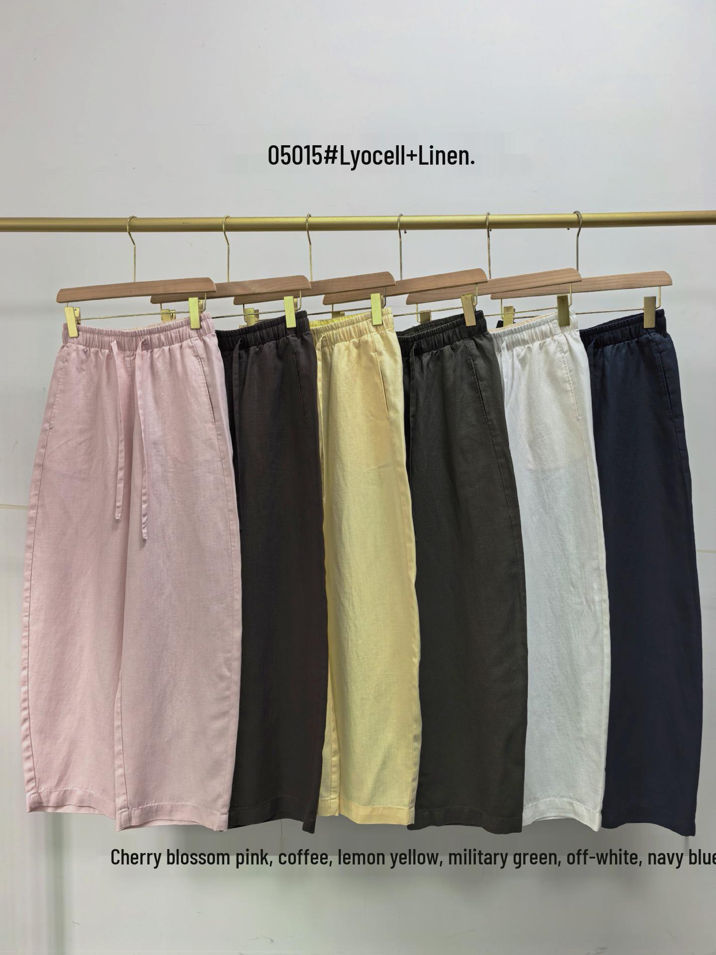 Spring/Summer 2026 Tencel Linen High Waist Slimming Pants – Comfortable, Breathable, Slim Fit Scissor Leg Design L белый