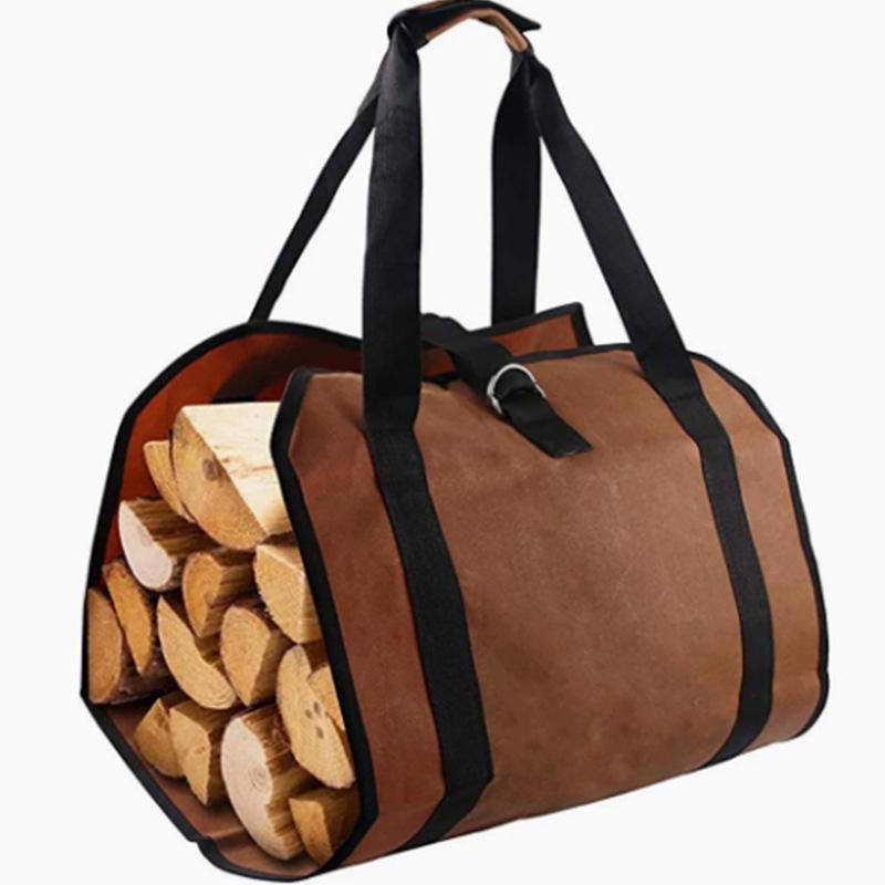 

Large Multi-Functional Canvas Firewood Tote Bag коричневый