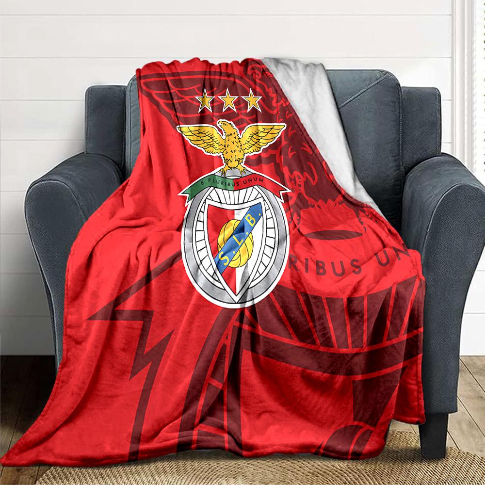 1Pc Benfica Football Crest Blanket For Couch Bed Plush Cozy Fuzzy Blanket Super Soft Warm Blankets For Fall And Winter 0918220