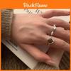 Luxury Korean Geometric Tiger Eye Stone Ring For Women Stylish Adjustable Copper Design