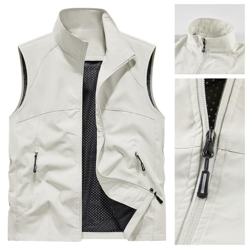 Men's Outdoor Mountaineering Hiking Windproof Breathable Vest Spring and Autumn Soft Comfortable Versatile Tank Top