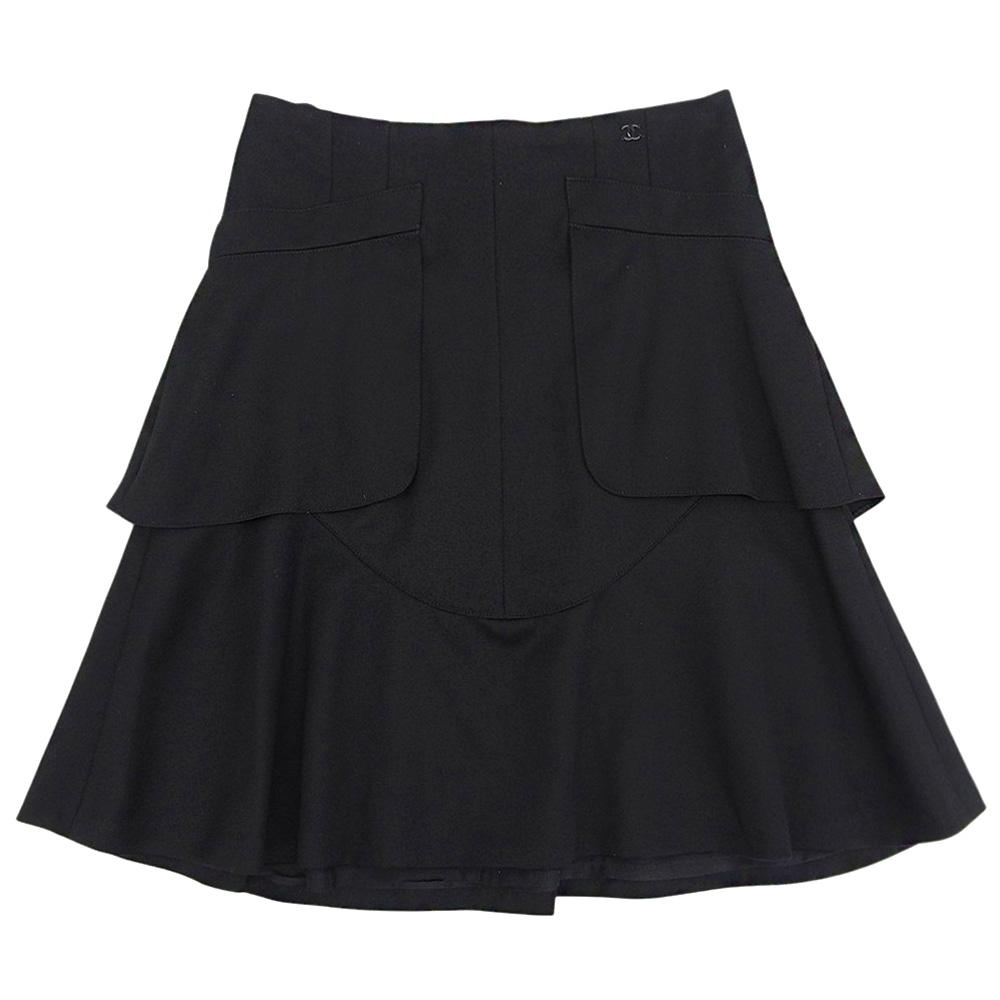 Chanel Excellent Condition Tiered Skirt for Women, Black, Size 36, 06A, P29380V19448 Skirt 36 blackUsed