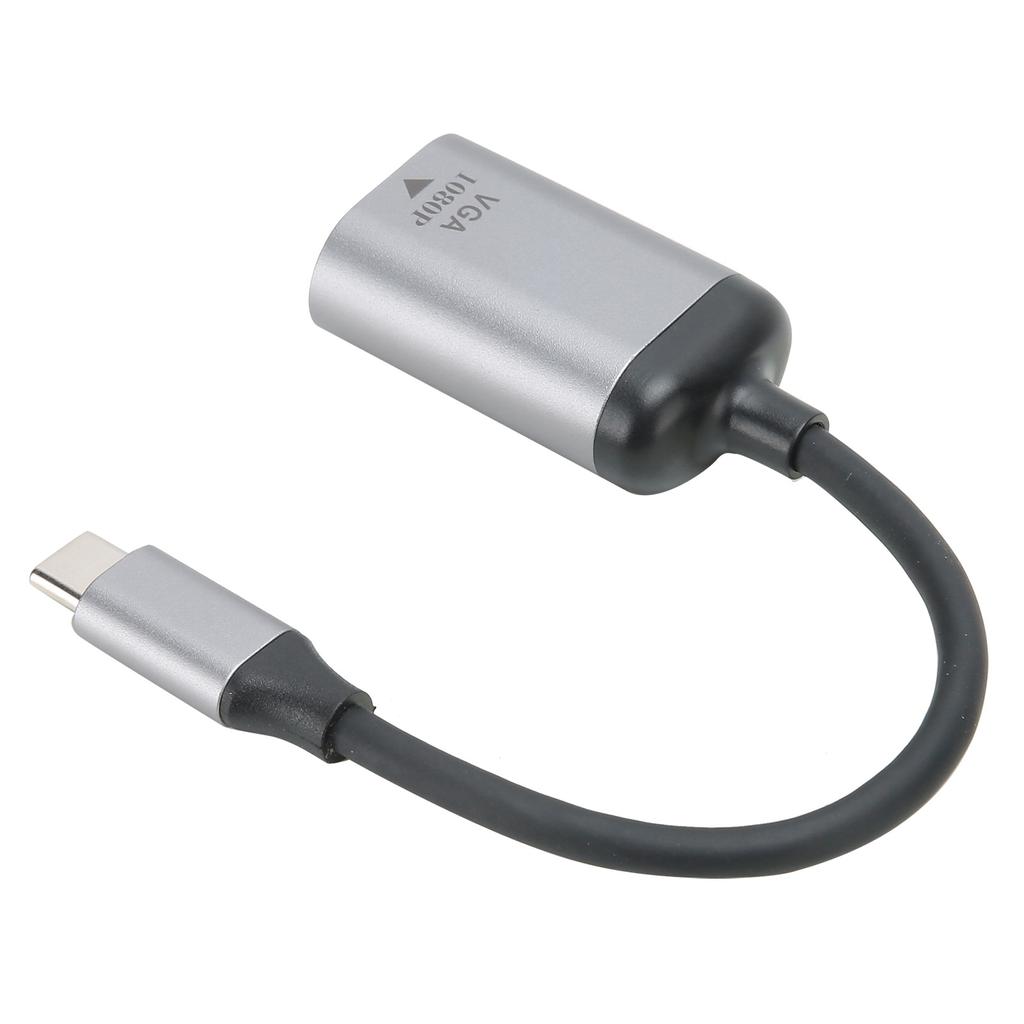 TypeC Male to VGA Adapter Short Cable Connector Aluminum Alloy PVC for Windows Android OS X