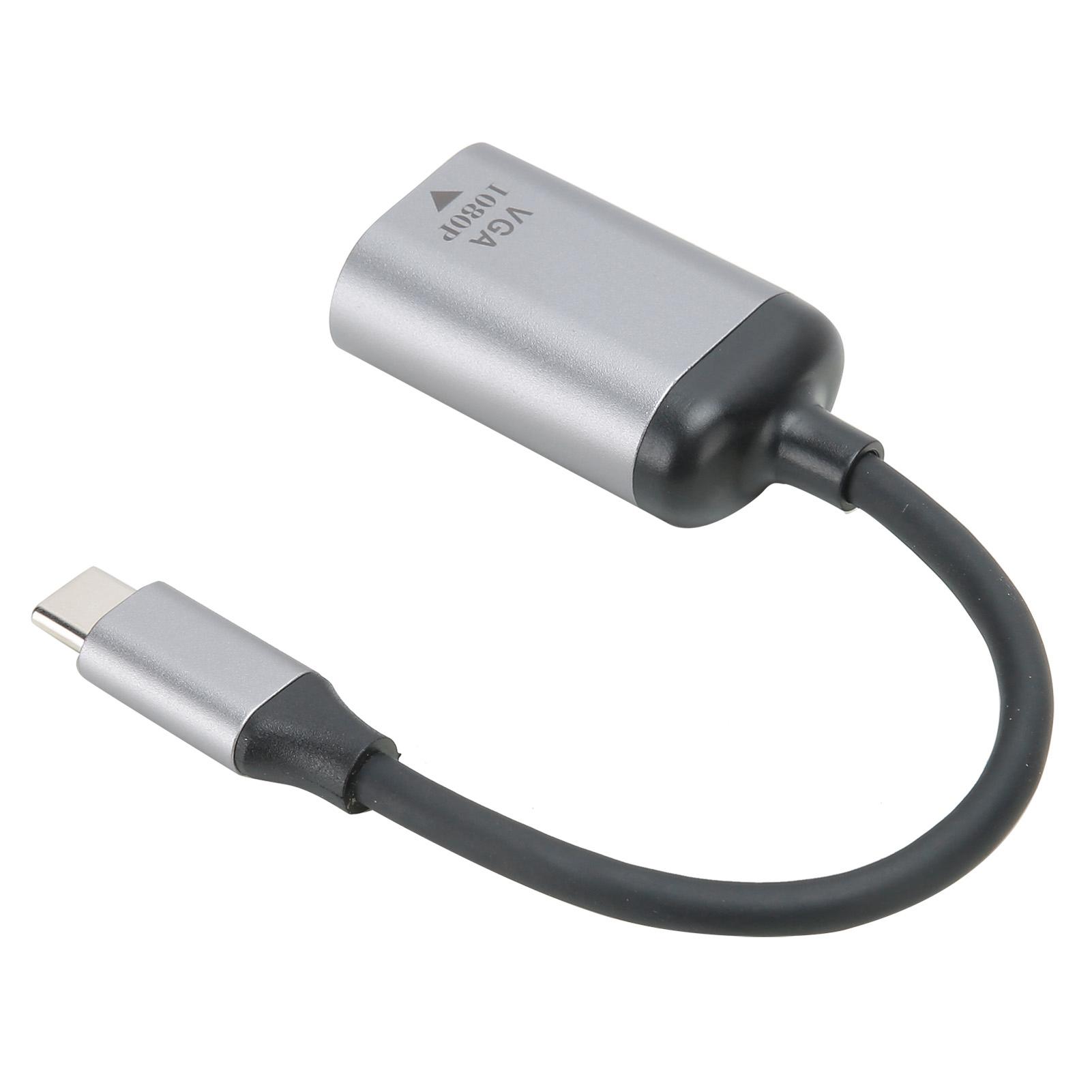 

Адаптер TypeC Male to VGA с коротким кабелем, алюминиевый сплав, ПВХ для Windows Android OS X