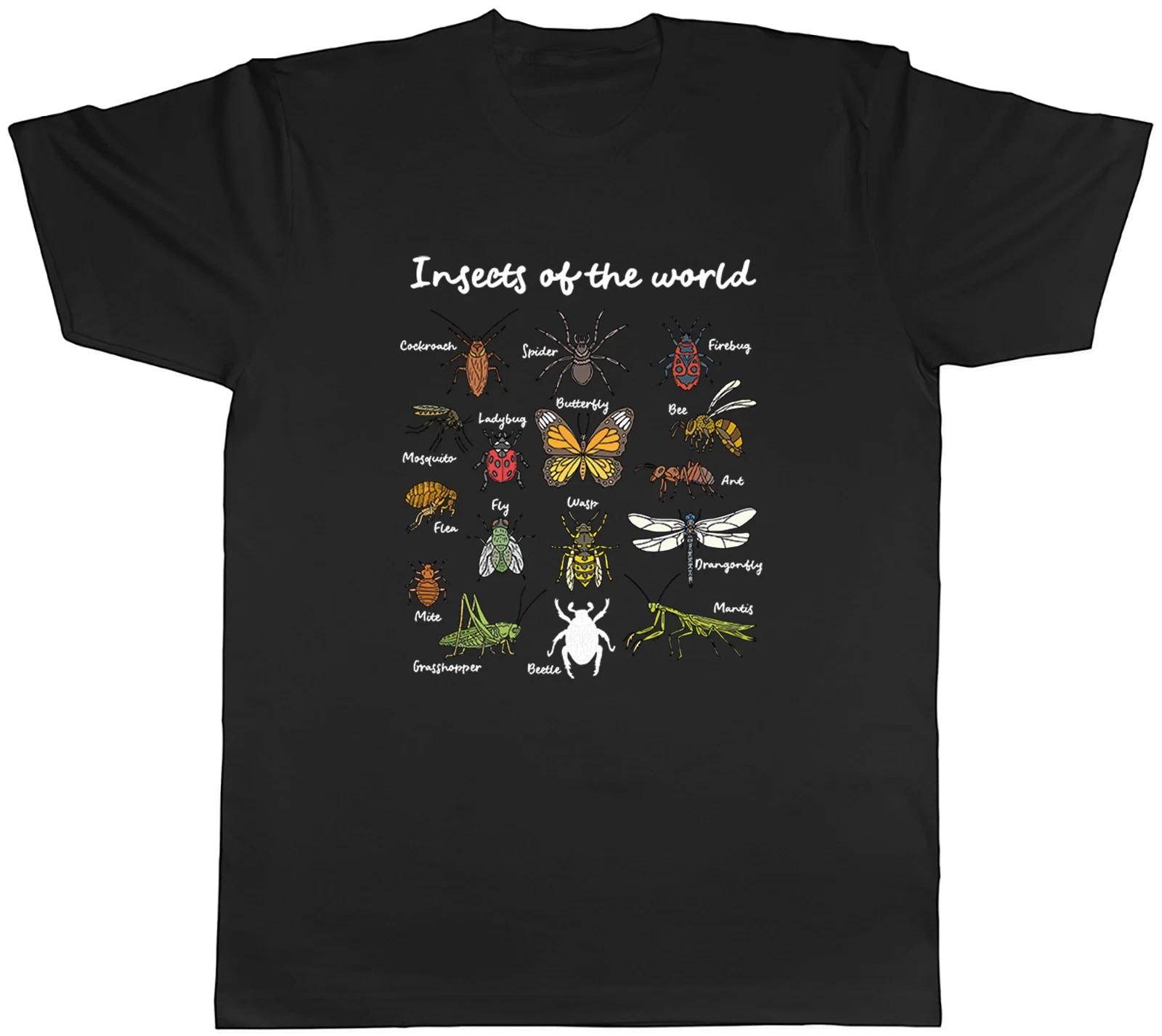 Insects of the World Various Bugs Mens T-Shirt Tee Gift Top L