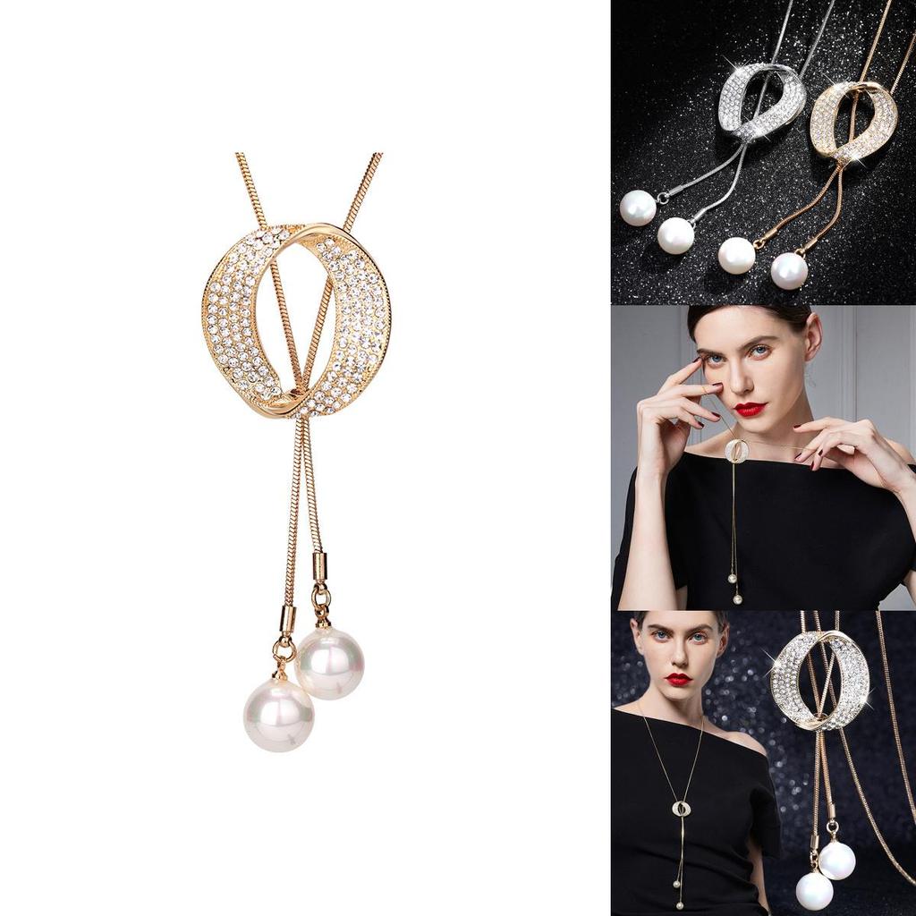 Simple And Stylish Women's Sweater Chain Necklace With Decorative Pendant Jewelry