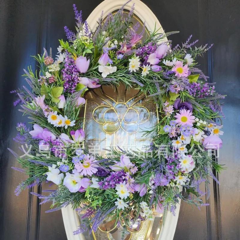 Artificial Flower Wreath Easter Valentines Day Decor Hotel Restaurant Door Hanging Decoration