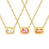 Zircon Pendant Necklace Gentle Sweet Clavicle Chain Steel Ball Bracelet 18K Gold Stainless Steel Jewelry