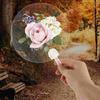 Round Transparent Fan Handheld Blank Painting Fans Multi-functional Handicrafts  for Wedding