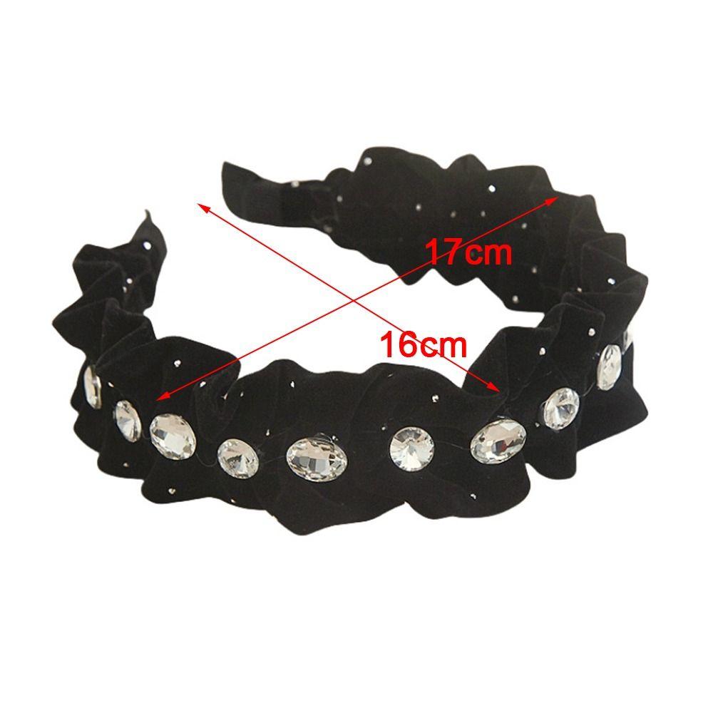 Wide Edged Crystal Bow Headband Solid Color Wide Edged Headband Fashion Bow Hair Hoop  Women Girls