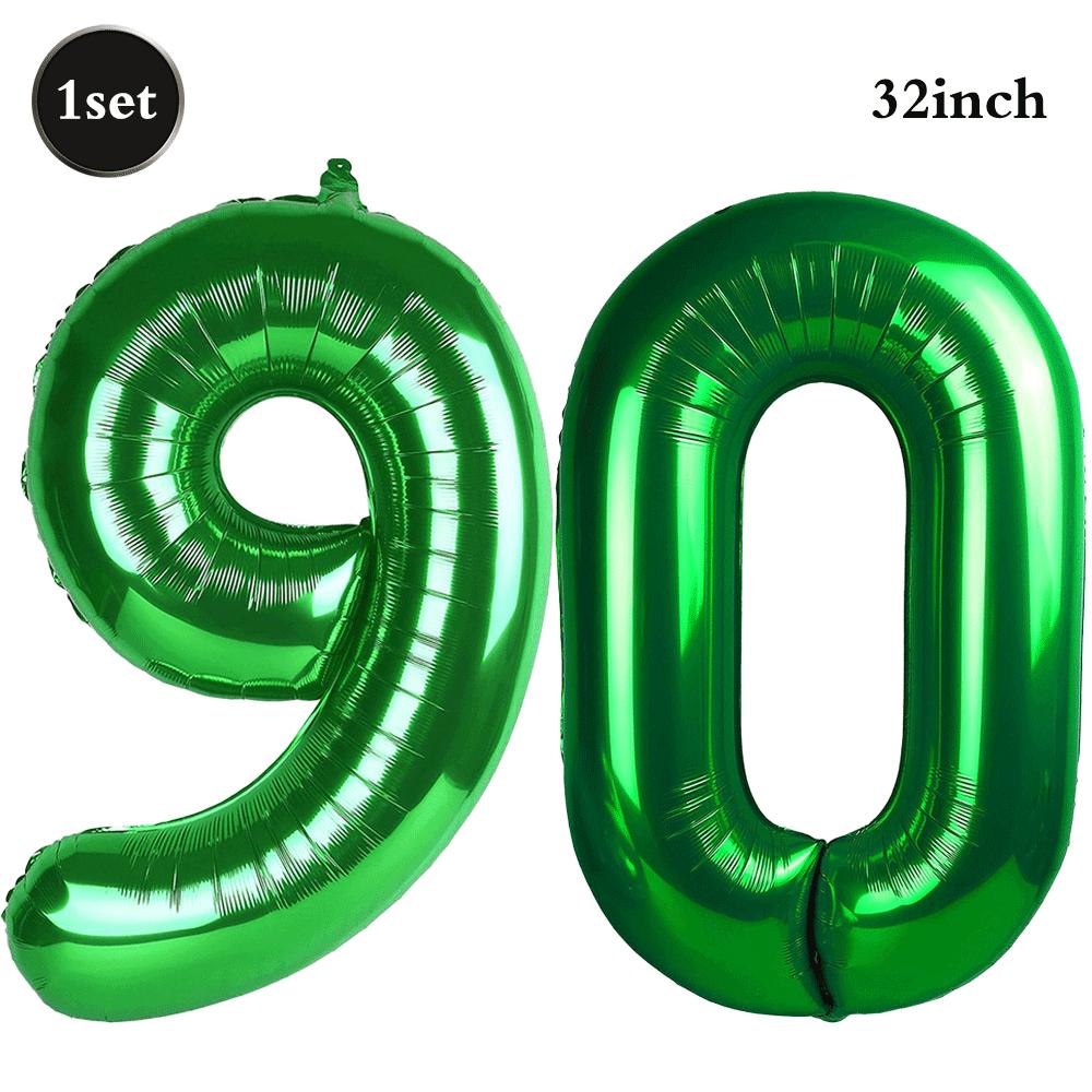 32 Inch Green Number Foil Balloons 0-9 Jungle Safari Theme Soccer Party Decor Kid Boy 1st Birthday Dinosaur Baby Shower Supplies