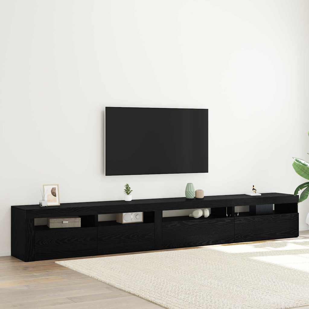 TV Cabinet Set 3 Pcs Black Oak Effect 270 X 35 X 40 Cm