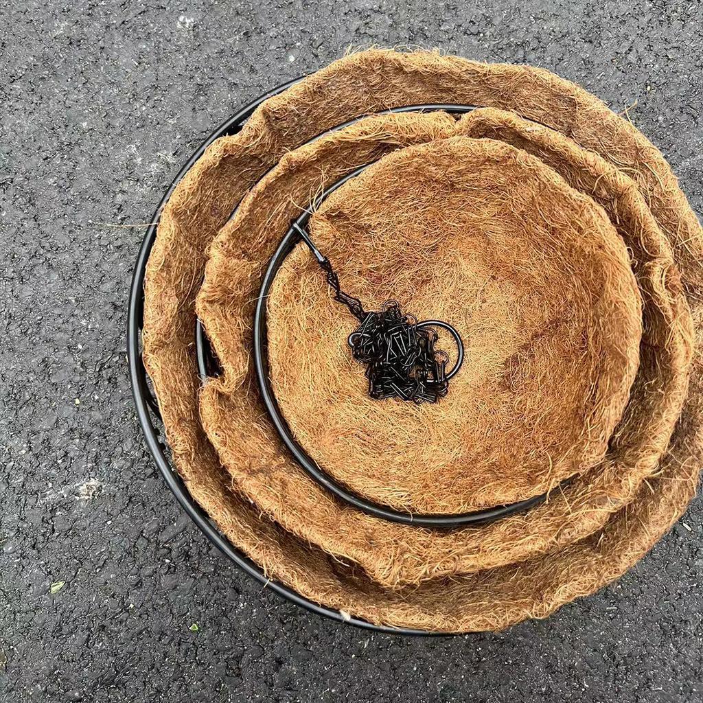 Kokosově hnědý kulatý železný řetěz závěsný koš květináč evropský kreativní masitá zelená rostlina Chlorophytum comosum květináč