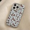 Retro Leopard Bow Apple 17 Mobile Phone Case 16promax Leather 15 Suitable for IPhone13 Silver Edge Fashion Mobile Phone Case