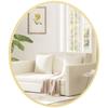 61cm Decorative Wall Mirror for Bedroom Living Room, Modern Round Bathroom Mirror for Home Decor, Gold Tone
