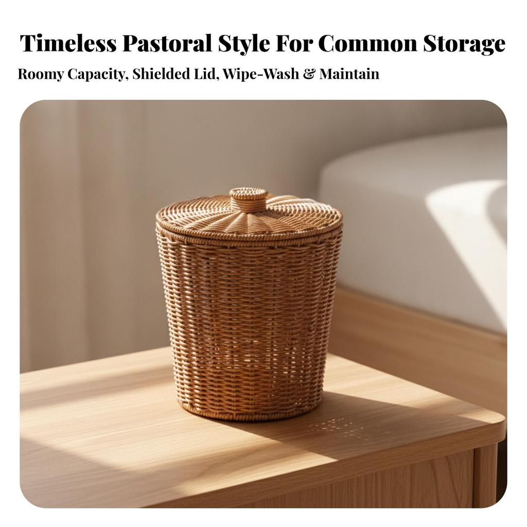 Storage Bin with Lid Decorative Household Organizer Multipurpose for Closet