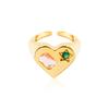 Shertz Bold Heart Color Cubic Open Ring SHRI0035