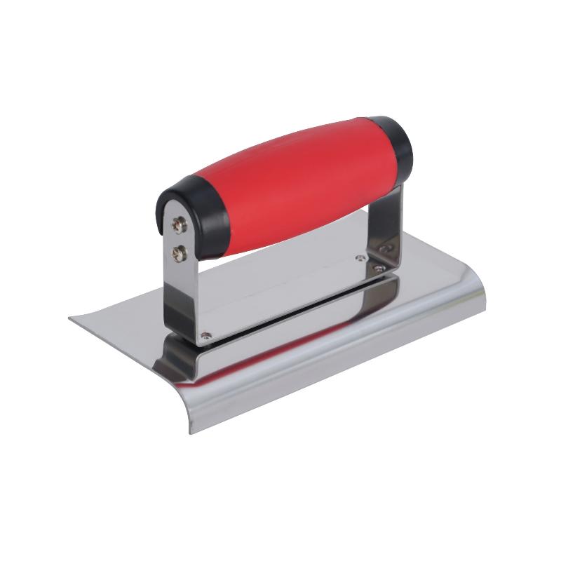 1Pcs Rubber Handle Plastering Trowel Concrete Trowel Drywall Tools Stainless Steel Corner Shaping Trowels Corner Tool