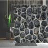 3D Printing Brick Pattern Shower Curtains Set Vintage Stone Brick Wall Polyester Fabric Hanging Curtain Bathroom Curtain Hooks