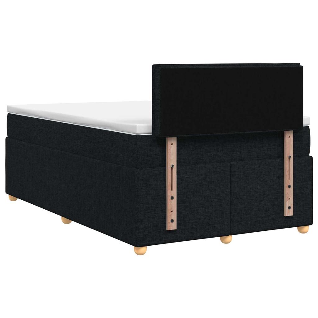 Box Spring Bed with Mattress Black 120 x 190 cm Fabric