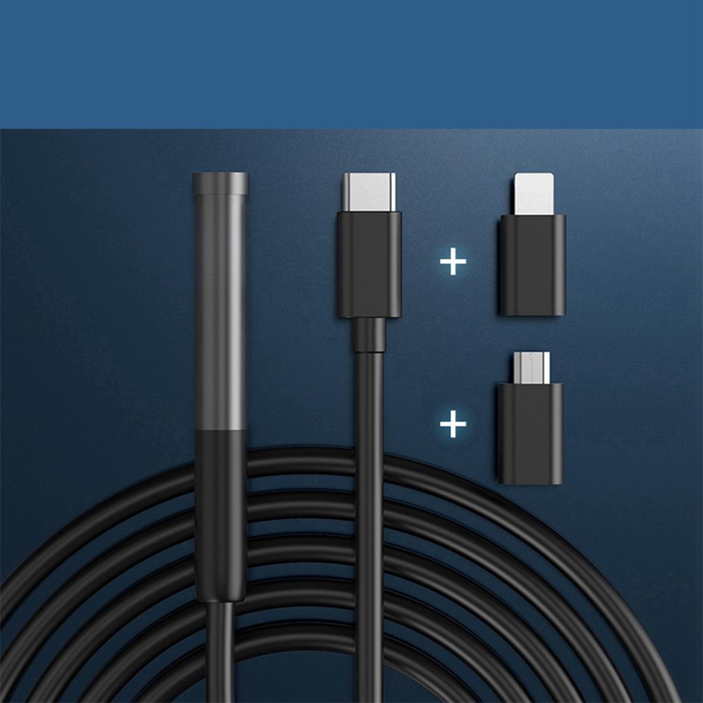Typ-C Endoskop Inspektionsbohrkamera 7,9 mm Eingebaute LED-Leuchten IP67 Wasserdicht für Mobiltelefon