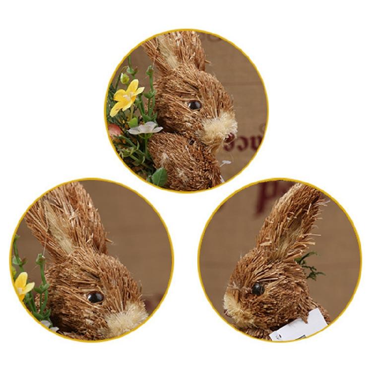 Handgefertigte Strohhasen Dekorationen Perfekt für Osterfeier Frühling Heimdekorationen Auslage