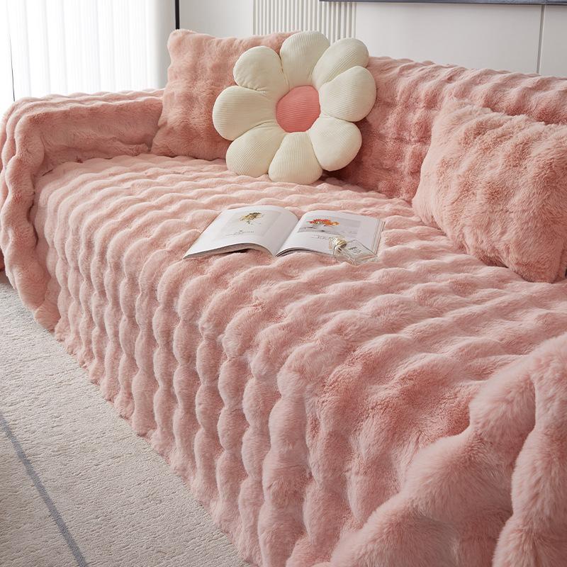Κάλυμμα καναπέ Rabbit βελούδινο φθινοπωρινό και χειμωνιάτικο κουβέρτα καναπέ σε στιλ κρέμας Παχύ πετσέτα καναπέ με πλήρες κάλυμμα κατά των γρατσουνιών