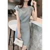 French-Inspired Slimming Chiffon Dress - Waist-Cinching Hepburn Style for Summer 2026