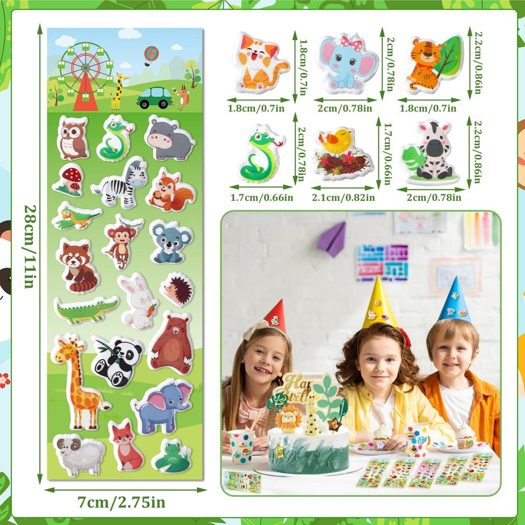 METBOU Cute Plump 3D Animal Schedule Stickers (240 Sheets)