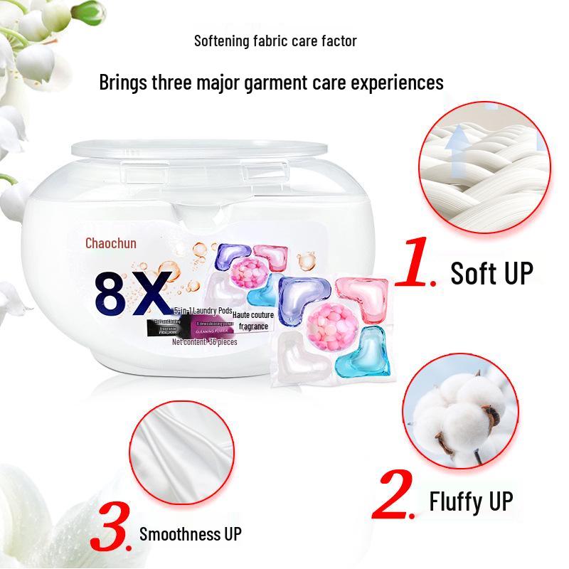 36-Count Five-in-One Laundry Pods: Long-Lasting Fragrance, Deep Clean, Stain Removal, Machine Washable