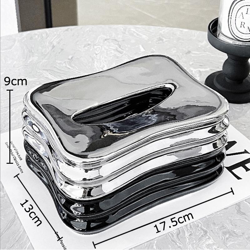 Creative Multi Layer Folding Tissue Box Coffee Table Desk Decoration Wrinkle Ceramic Tissue Box Bedside Table Paper Towel Case