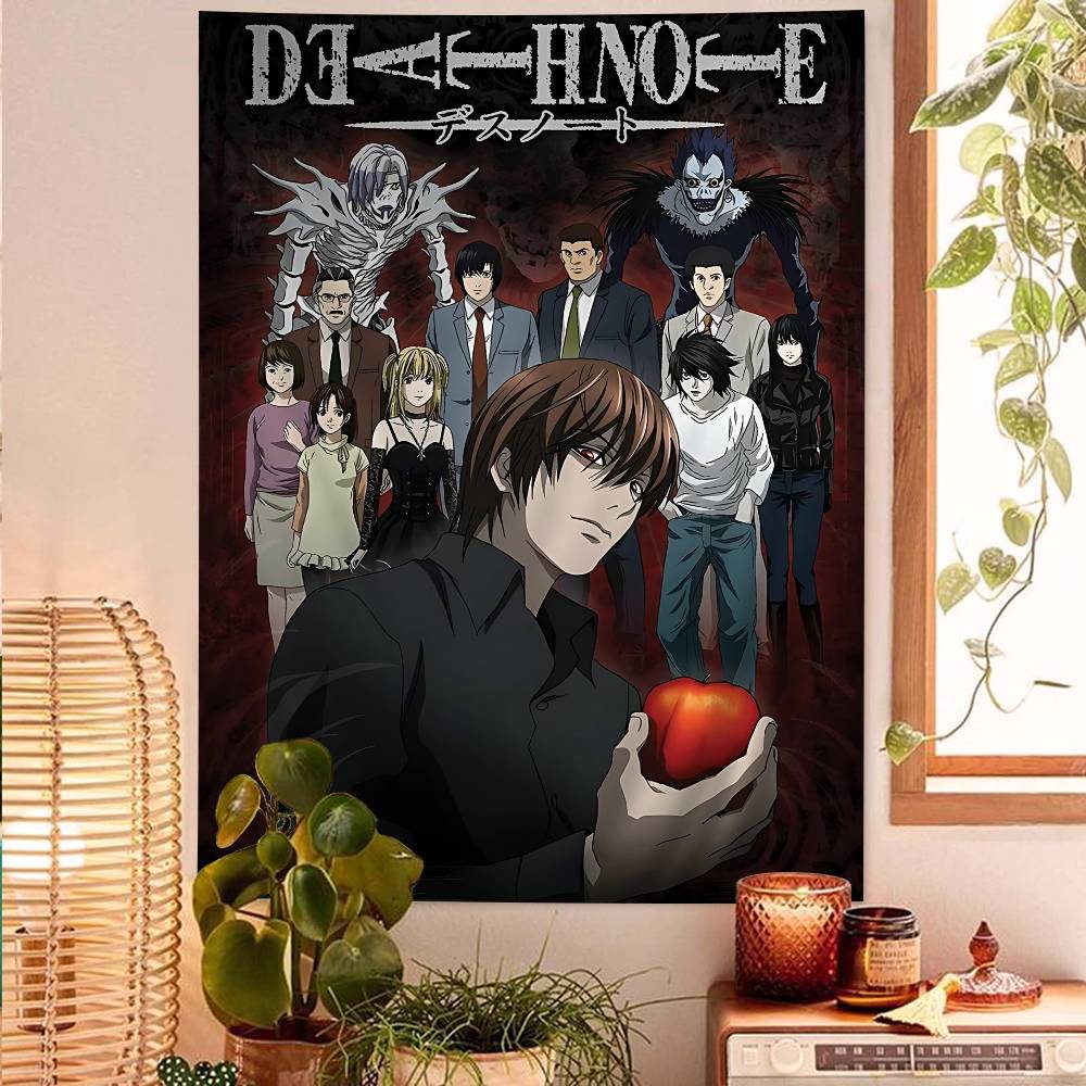 Death Note Full Character Collage Wall Tapestry  Light Yagami Art Edgy Room Decor for Psychological Thriller  Anime Fans