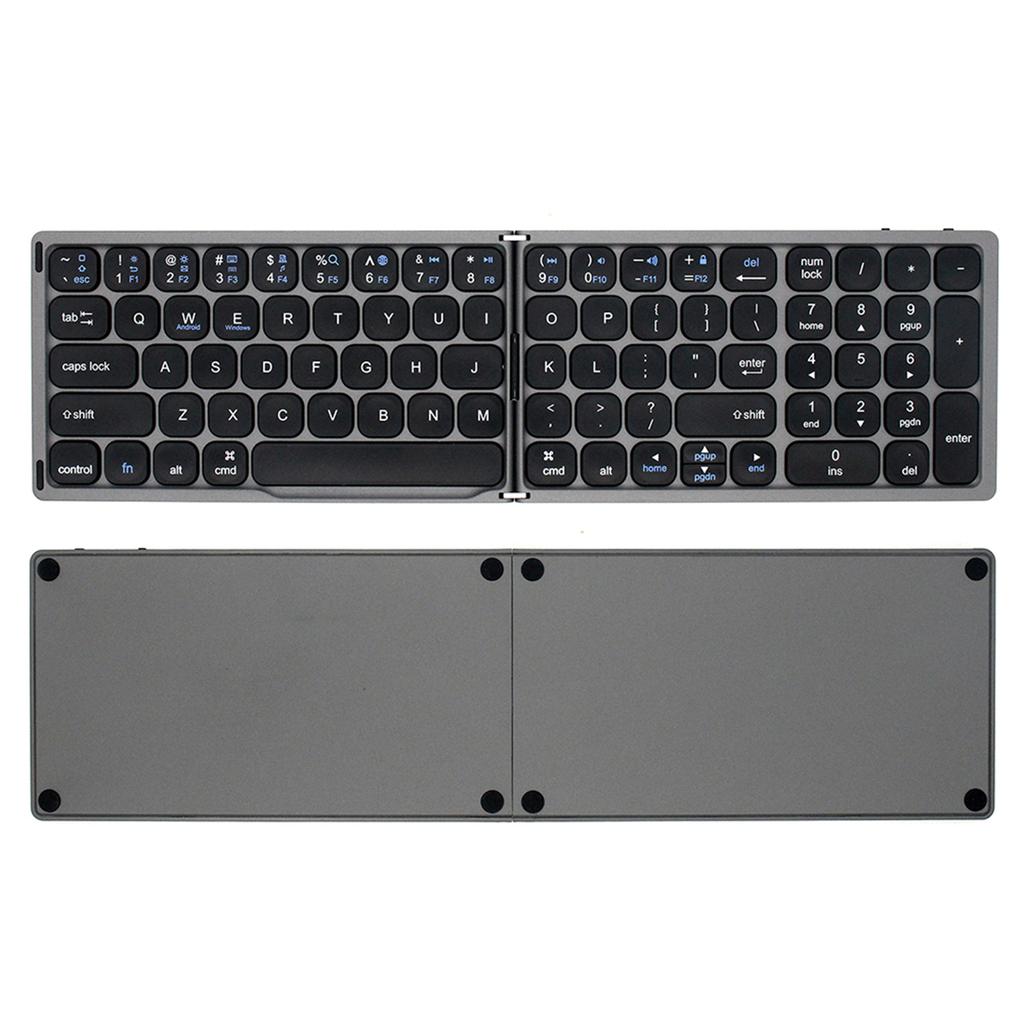 Foldable   Wireless Keyboard Portable Keyboard  -size Keyboard Support       Smartphone and Tablet Grey